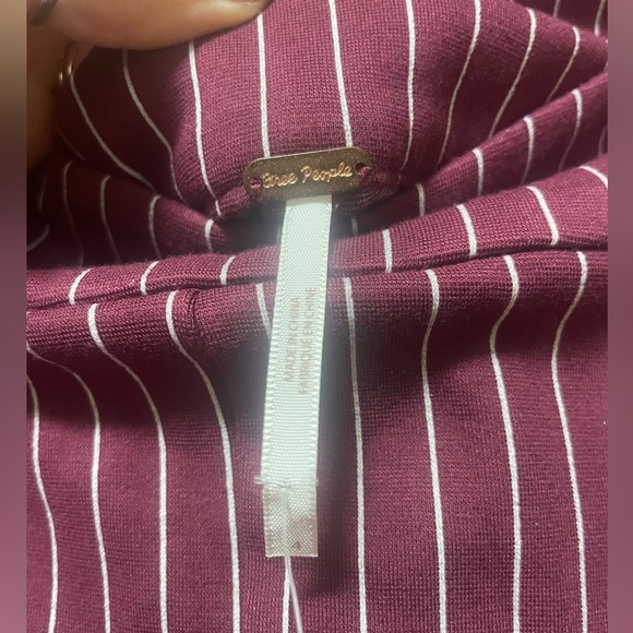 NWT Free People Burgundy Pinstriped Flares - Picture 10 of 15